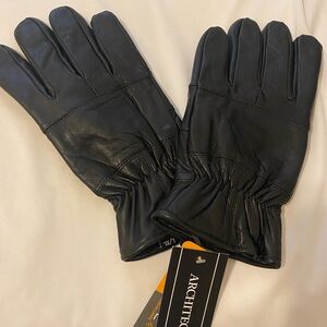 Architect Men's Classic Black Leather Gloves NWT